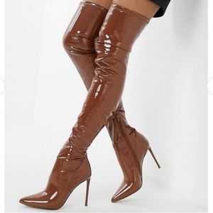 Steve Madden Vanquish Women's Faux Leather Over-the-Knee Thigh-High Boots